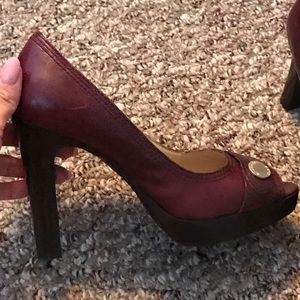 Michael Kors Burgundy Leather Heels